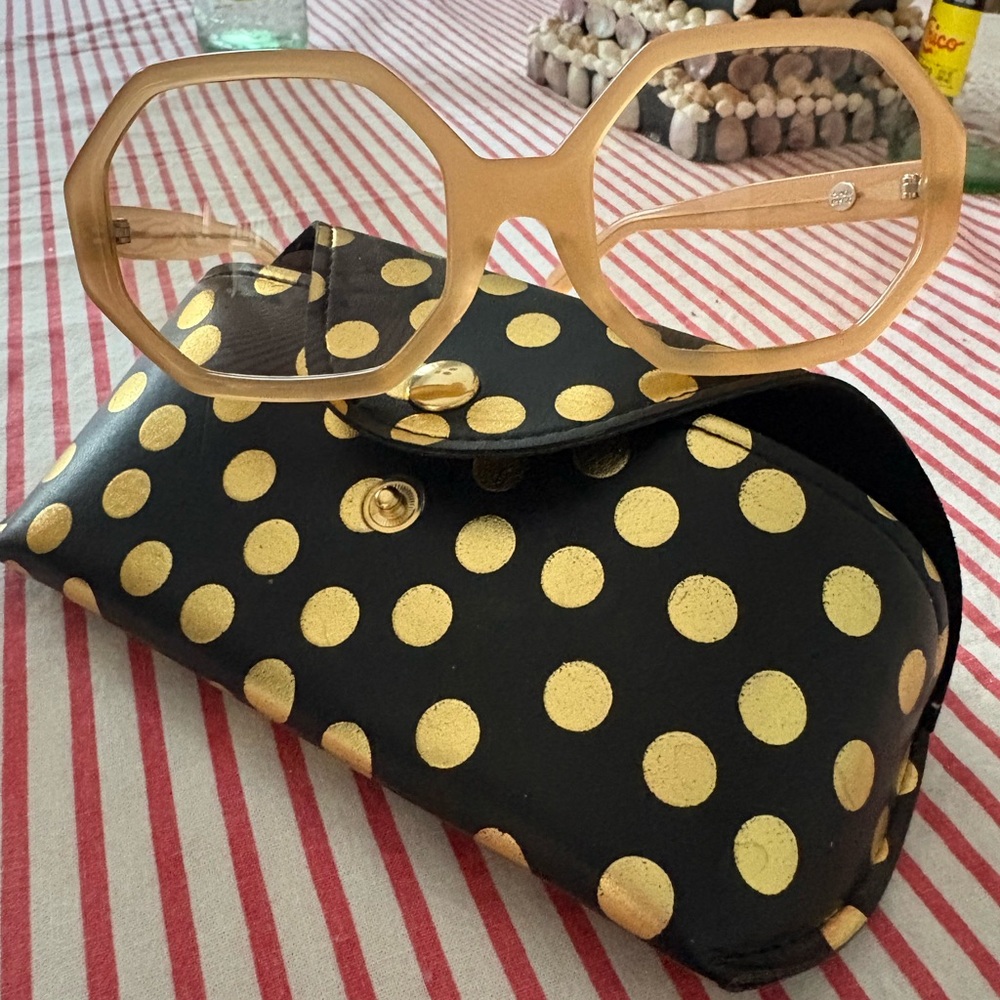 Tsumori Chisato Octagonal Glasses with Polka Dot Case - Picture 4 of 14